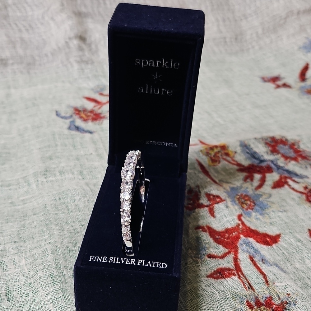 Sparkle Allure Silver Plated Cubic Zirconia Bracelet New In Box
